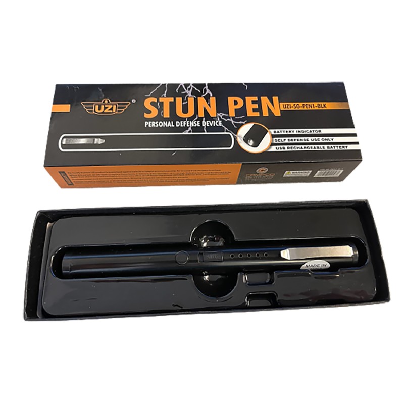 Uzi Accessories UZISGPEN1BLK Stun Pen  Black Aluminum