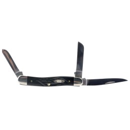 Case 18222 Stockman  Medium Folding 2.571.881.71 Clip PointSheepsfootSpey Plain Mirror Polished TruSharp SS Blade Rough Black Ji