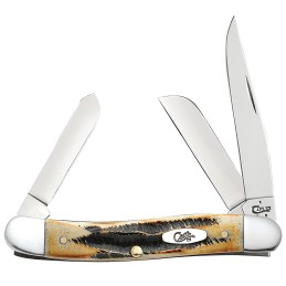 Case 03578 Stockman  Medium 2.571.881.71 Folding ClipSheepsfootSpey Plain Mirror Polished TruSharp SS BladeBrown Jigged 6.5 Bone