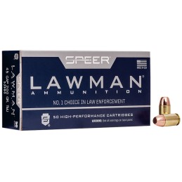 Speer 53980 Lawman  45 GAP 200 gr Total Metal Jacket Flat Nose 50 Per Box 20 Case