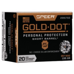 Speer 23917GD Gold Dot Personal Protection Short Barrel 357 Mag 135 gr Hollow Point 20 Per Box 10 Case