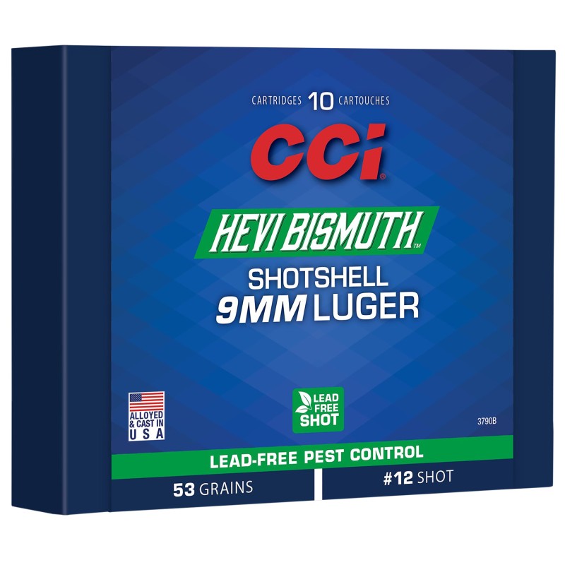 CCI 3790B Pest Control HEVIBismuth 9mm Luger 53 gr 10 Per Box 20 Case