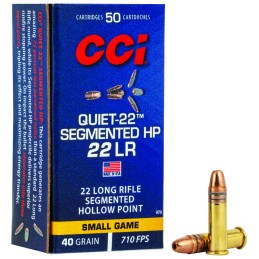 CCI 970 Quiet22 Segmented HP 22 LR 40 gr Segmented Hollow Point 50 Per Box 100 Case