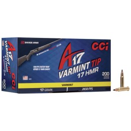 CCI 949CC A17 Varmint Tip 17 HMR 17 gr Varmint Tipped 200 Per Box 10 Case