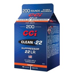 CCI 980CC Clean22 Suppressor 22 LR 45 gr Lead Round Nose 200 Per Box 10 Case