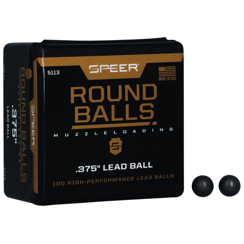 Speer 5113 Lead Balls  36 Cal Lead Ball .375 Dia 79 gr 100 Per Box 5 Case