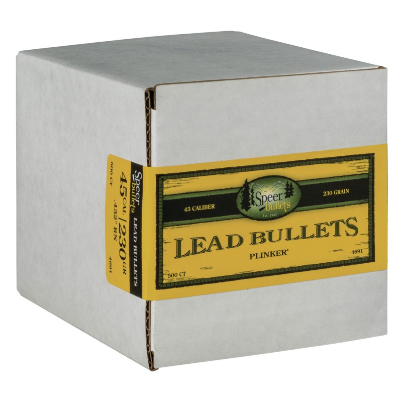 Speer 4691 Handgun  45 Cal .452 230 gr Lead Round Nose 500 Per Box 1 Case