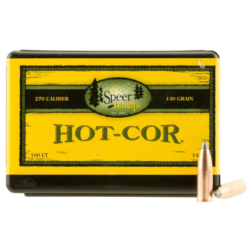 Speer 1459 HotCor  270 Win .277 130 gr Spitzer Soft Point 100 Per Box 5 Case