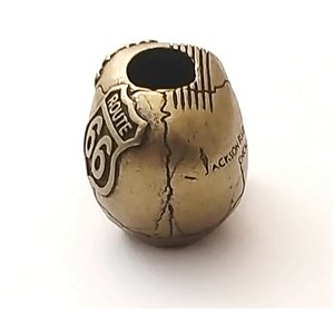 Route 66 Flag Skull Bead