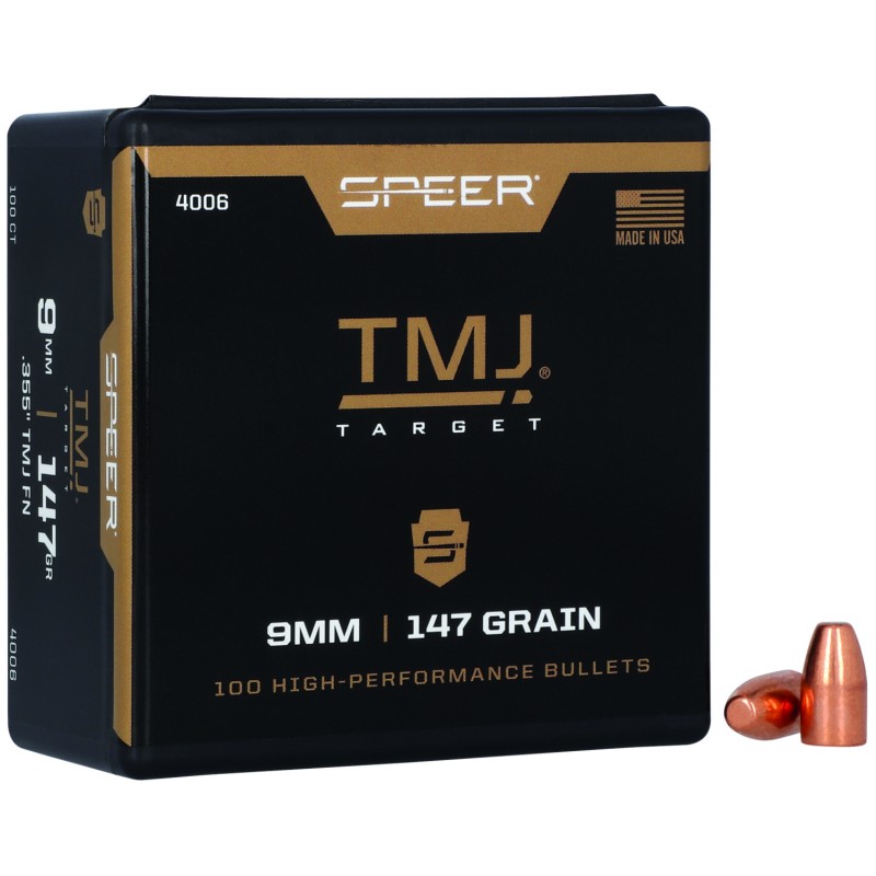 Speer 4006 TMJ  9mm .355 147 gr Total Metal Jacket 100 Per Box 5 Case