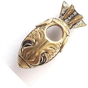 Shark Bomb Bead Brass