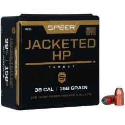 Speer 4211 Handgun  38 Cal .357 158 gr Jacket Hollow Point 100 Per Box 5 Case