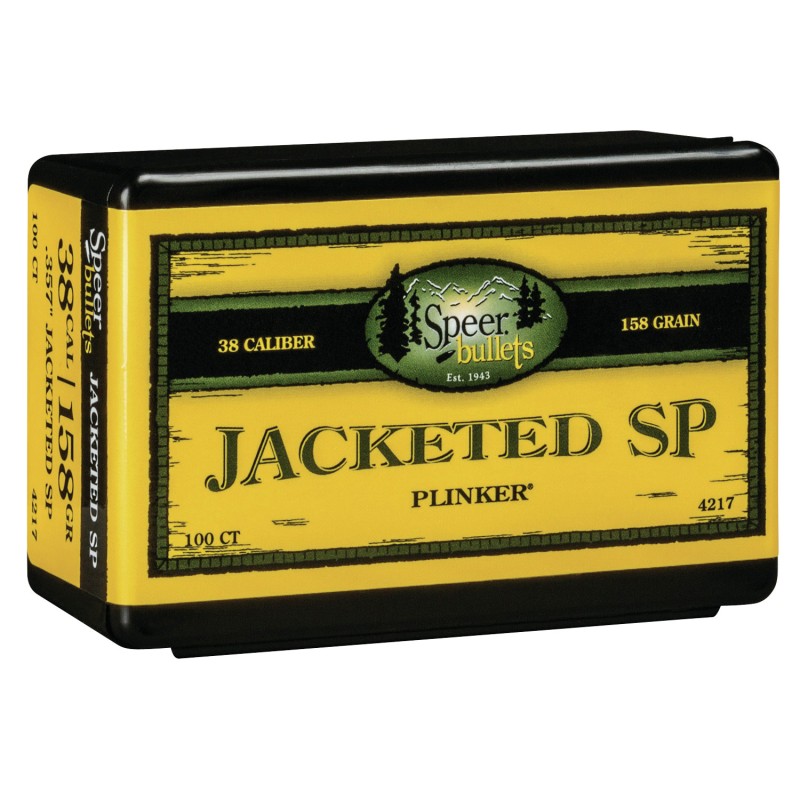 Speer 4217 Handgun  38 Cal .357 158 gr Jacketed Soft Point 100 Per Box 5 Case