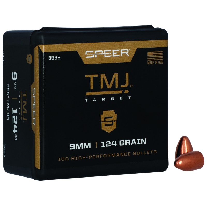 Speer 3993 TMJ  9mm .355 124 gr Total Metal Jacket 100 Per Box 5 Case