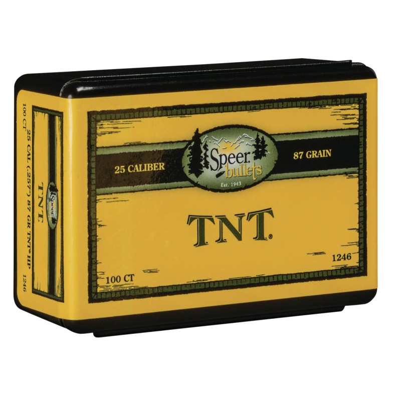 Speer 1246 TNT  25 Cal .257 87 gr Jacket Hollow Point 100 Per Box 5 Case