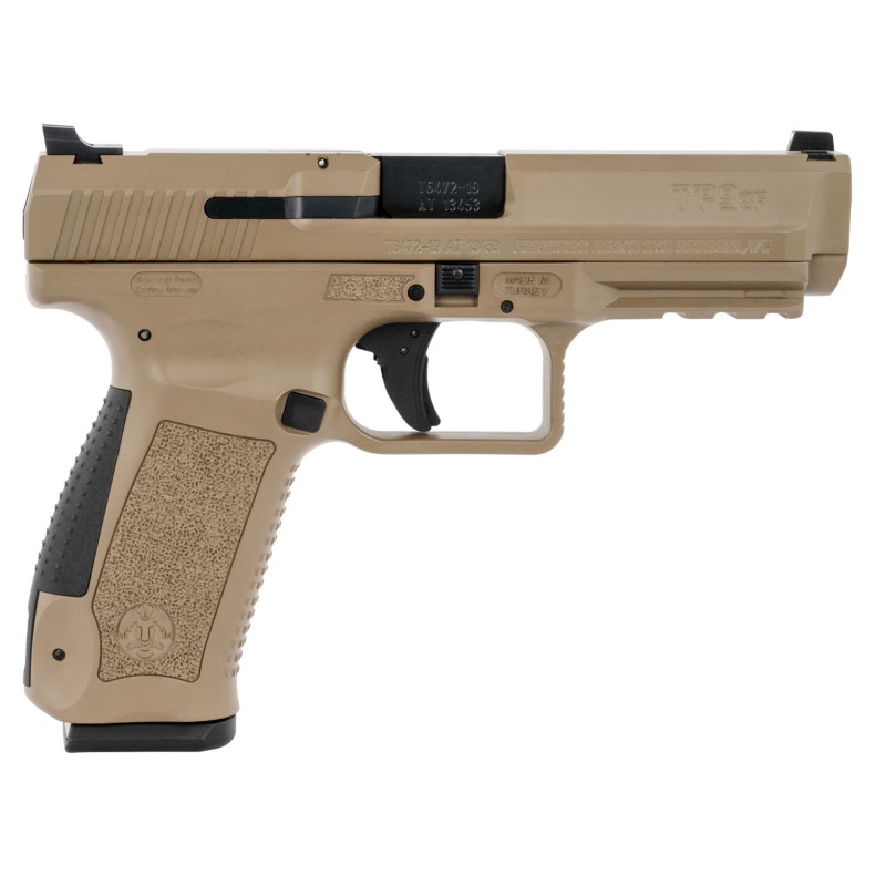 Canik HG4865DN TP9SF  9mm Luger 181 4.46 Black Nitride Match Grade Barrel Flat Dark Earth Cerakote Serrated Steel Slide  Polymer