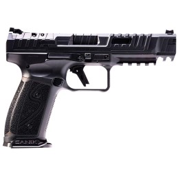 Canik HG7010N SFx RivalS Full Size Frame 9mm Luger 181 5 Black Steel Barrel Dark Side Optic ReadySerrated wPorts Steel Slide Fra