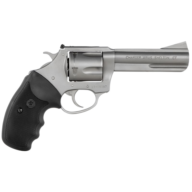 Charter Arms 74442 Bulldog Target Large 44 Special 5 Shot 4.20 Matte Stainless Steel Barrel Cylinder  Frame wBlack Finger Groove