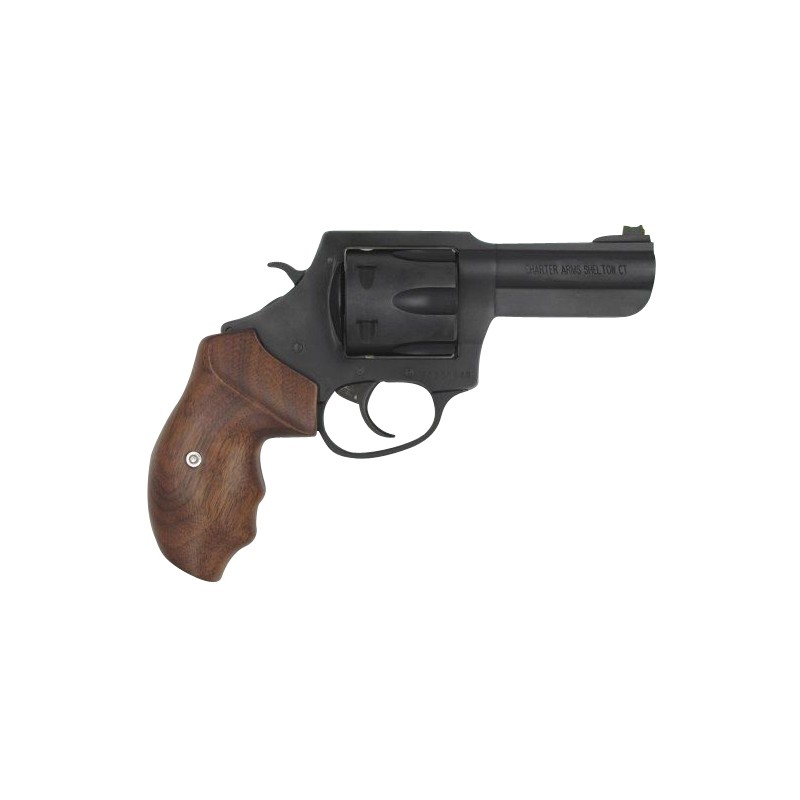 Charter Arms 63546 Professional  357 Mag 6 Shot 3 Black Nitride Steel Barrel Cylinder  Frame wWalnut Finger Grooved Grip