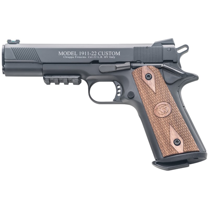 Chiappa Firearms 401101 191122 Custom 22 LR 101 5 Blued Serrated Steel Slide wPicatinny Rail  Beavertail Frame Stippled Walnut G