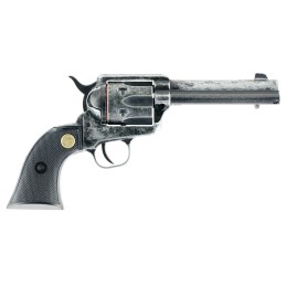 Chiappa Firearms 340089 SAA 1873  Medium Frame 22 LR 6 Shot 4.75 Antiqued Steel Barrel Antiqued Steel Frame Antique Cylinder Bla