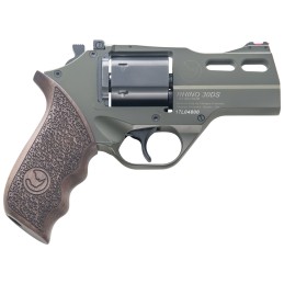 Chiappa Firearms 340285 Rhino 30DS  Small Frame 357 Mag 6 Shot 3 Green Cerakote Steel Vent Rib Barrel Blued Steel Cylinder Green