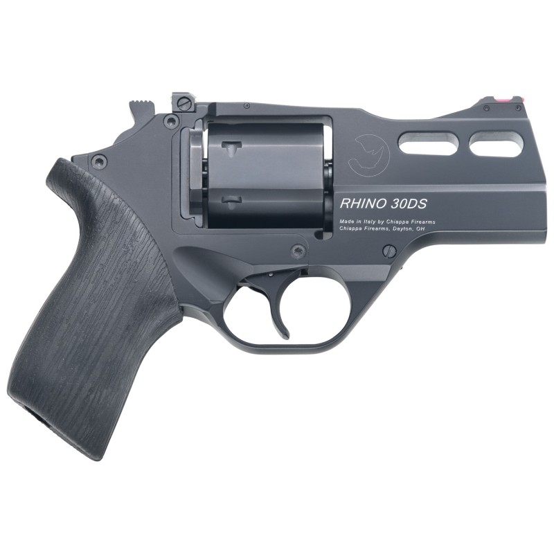 Chiappa Firearms CF340289 Rhino 30SAR CA Compliant Small Frame 357 Mag 6 Shot 3 Black Anodized Steel Barrel Blued Cylinder Black