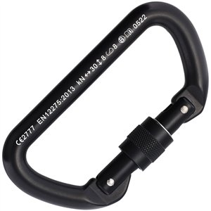 D Screw Gate Carabiner Black