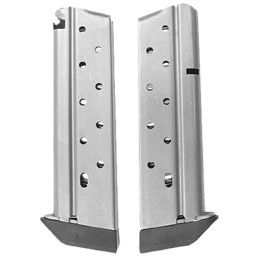 CMC Products 13111 Power Mag  10rd 38 Super Fits 1911 Government Stainless Steel w Black Base Pad