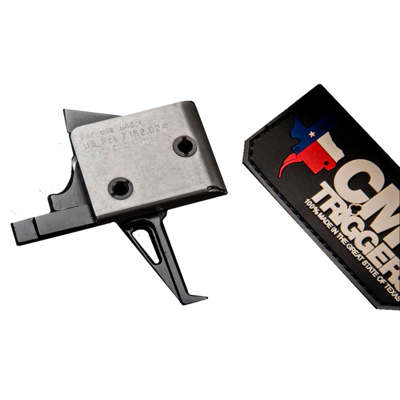 CMC Triggers 91503 DropIn  SingleStage Flat Trigger with 33.50 lbs Draw Weight  BlackSilver Finish for AR15AR10