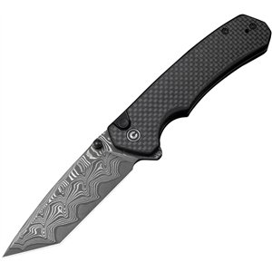 Brazen Button Lock Damascus