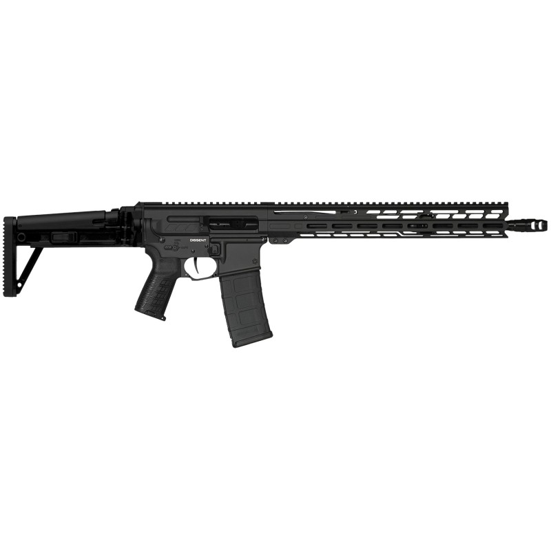 CMMG 55A1A0BAB Dissent MK47 5.56x45mm NATO 301 2 16.10 Black Armor Side Charging Handle Rec 15 MLok Handguard Side Folding Stock