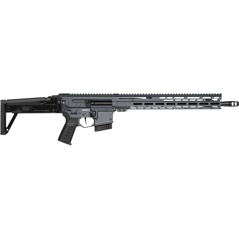 CMMG 60AA90CSG Dissent MK4 6mm ARC 101 2 16.10 Sniper Gray Rec15 MLok Handguard Side Charging Handle Black Side Folding Stock  Z