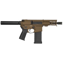 CMMG PE54ABCC7MB Banshee MK4 5.7x28mm 401 5 Midnight Bronze Buffer Tube No Brace MLOK Handgaurd Polymer Grip Zeroed Compensator