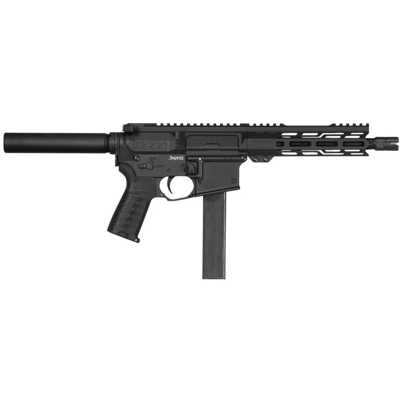 CMMG PE91A516CAB Banshee Mk9 9mm Luger 321 8 Black Buffer Tube No Brace EML7 MLOK Handguard Zeroed Linear Comp Colt Mag Compatib