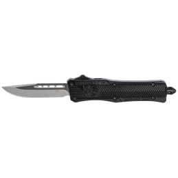 CobraTec Knives SBCTK1SDNS CTK1  Small 2.75 OTF Drop Point Plain D2 Steel BladeBlack Aluminum Handle Features Glass Breaker Incl