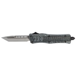 CobraTec Knives SCFCTK1STNS CTK1  Small 2.75 OTF Tanto Plain D2 Steel BladeCarbon Fiber Aluminum Handle Features Glass Breaker I