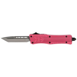 CobraTec Knives SPKCTK1STNS CTK1  Small 2.75 OTF Tanto Plain D2 Steel BladePink Aluminum Handle Features Glass Breaker Includes 