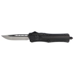 CobraTec Knives MBCTK1MDNS CTK1  Medium 3 OTF Drop Point Plain D2 Steel BladeBlack Aluminum Handle Features Glass Breaker Includ