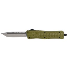 CobraTec Knives MODCTK1MTNS CTK1  Medium 3 OTF Tanto Plain D2 Steel BladeOD Green Aluminum Handle Features Glass Breaker Include