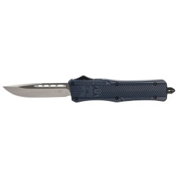 CobraTec Knives MNYCTK1MDNS CTK1  Medium 3 OTF Drop Point Plain D2 Steel BladeNYPD Blue Aluminum Handle Features Glass Breaker I