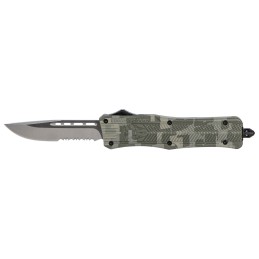 CobraTec Knives MADCCTK1MDS CTK1  Medium 3 OTF Part Serrated D2 Steel Blade Army DigiCamo Aluminum Handle Features Glass Breaker