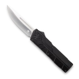 CobraTec Knives BCTLWDNS Lightweight  3.25 OTF Drop Point Plain D2 Steel BladeBlack Aluminum Handle Includes Pocket Clip