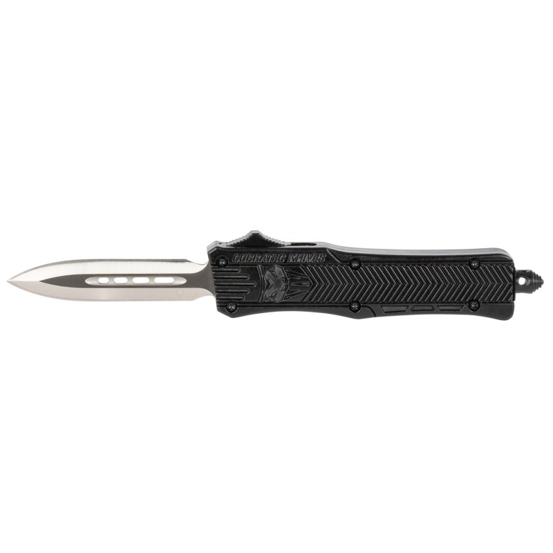 CobraTec Knives SBCTK1SDAGNS CTK1  Small 2.25 OTF Dagger Plain D2 Steel BladeBlack Aluminum Handle Features Glass Breaker Includ