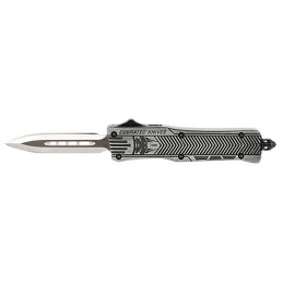 CobraTec Knives SSWCTK1SDAGNS CTK1  Small 2.75 OTF Dagger Plain D2 Steel BladeStonewashed Aluminum Handle Features Glass Breaker