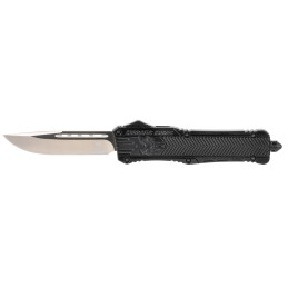 CobraTec Knives LBCTK1LDNS CTK1  Large 3.75 OTF Drop Point Plain D2 Steel BladeBlack Aluminum Handle Features Glass Breaker Incl