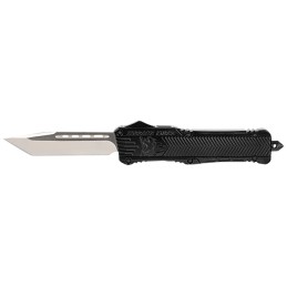 CobraTec Knives LBCTK1LTNS CTK1  Large 3.25 OTF Tanto Plain D2 Steel BladeBlack Aluminum Handle Features Glass Breaker Includes 