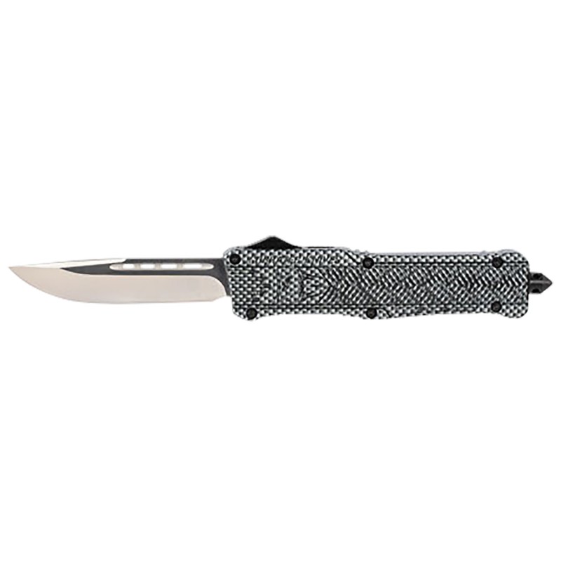 CobraTec Knives LCFCTK1LDNS CTK1  Large 3.75 OTF Dagger Plain D2 Steel BladeCarbon Fiber Aluminum Handle Features Glass Breaker 