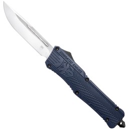 CobraTec Knives LNYCCTK1LDNS CTK1  Large 3.75 OTF Drop Point Plain D2 Steel BladeNYPD Blue Aluminum Handle Features Glass Breake