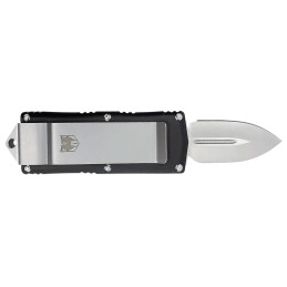 CobraTec Knives BLKOTFMC Money Clip  1.75 OTF Plain D2 Steel BladeBlack Aluminum Handle Includes Pocket Clip